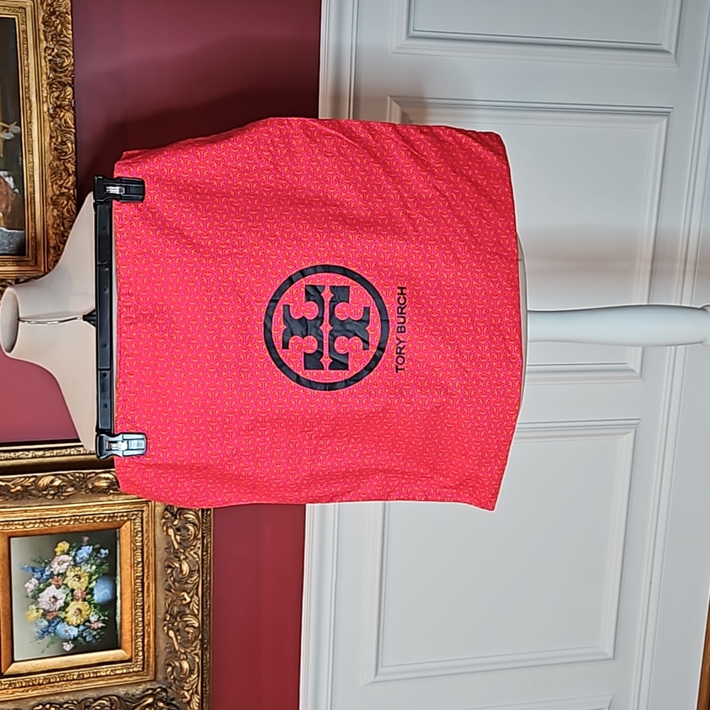 TORY BURCH Dustbag Travel Luxury Vacation Resort 21"x20" Pink Orange  Black